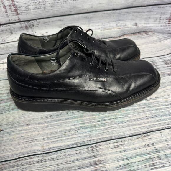 Mephisto Mens Black Leather Lace Up Comfort Shoes US 10